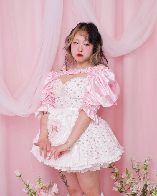 Rose Bouquet Puff Sleeves - Pink // PREORDER