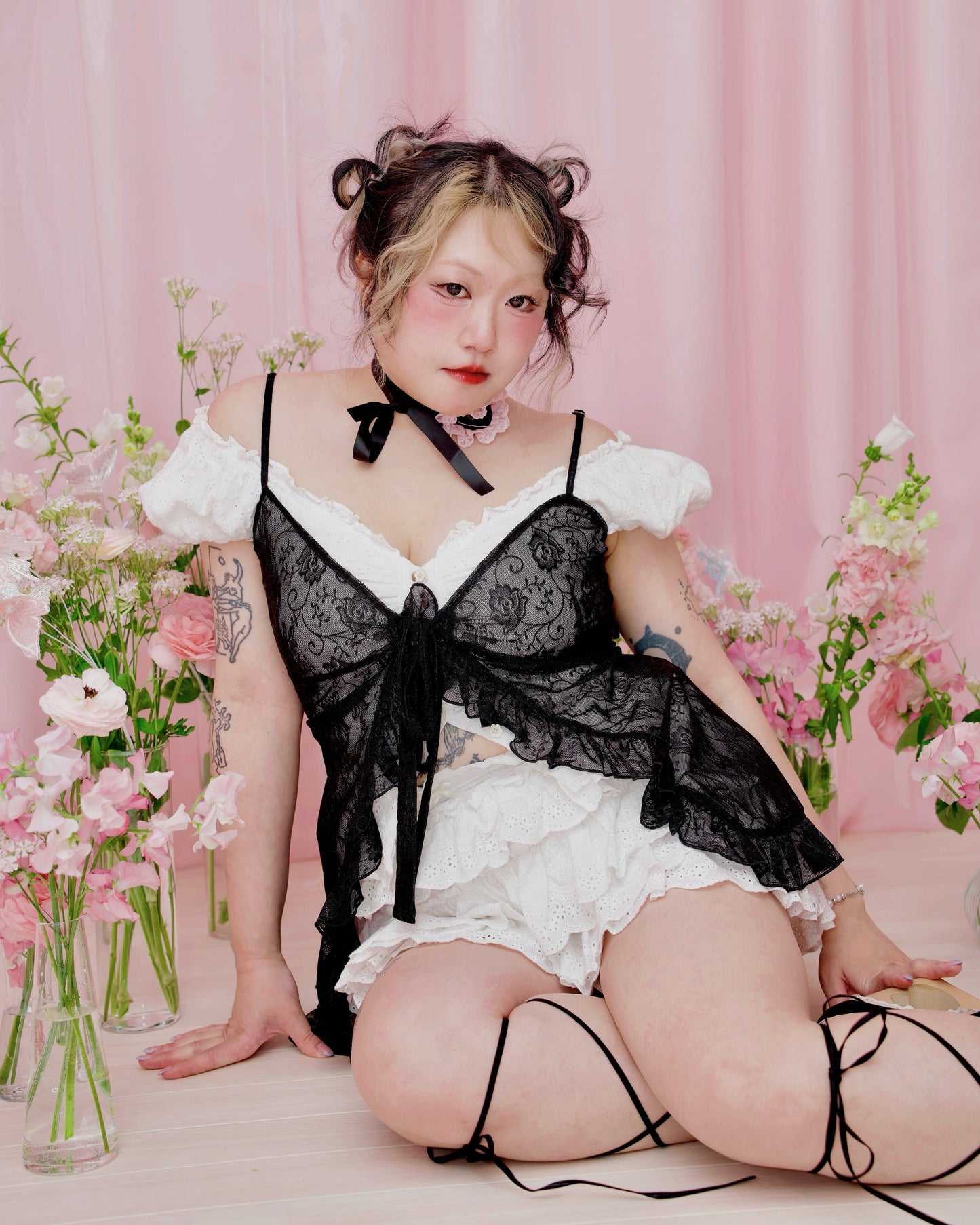 Dreamy Lace Layering Dress - Black // PREORDER