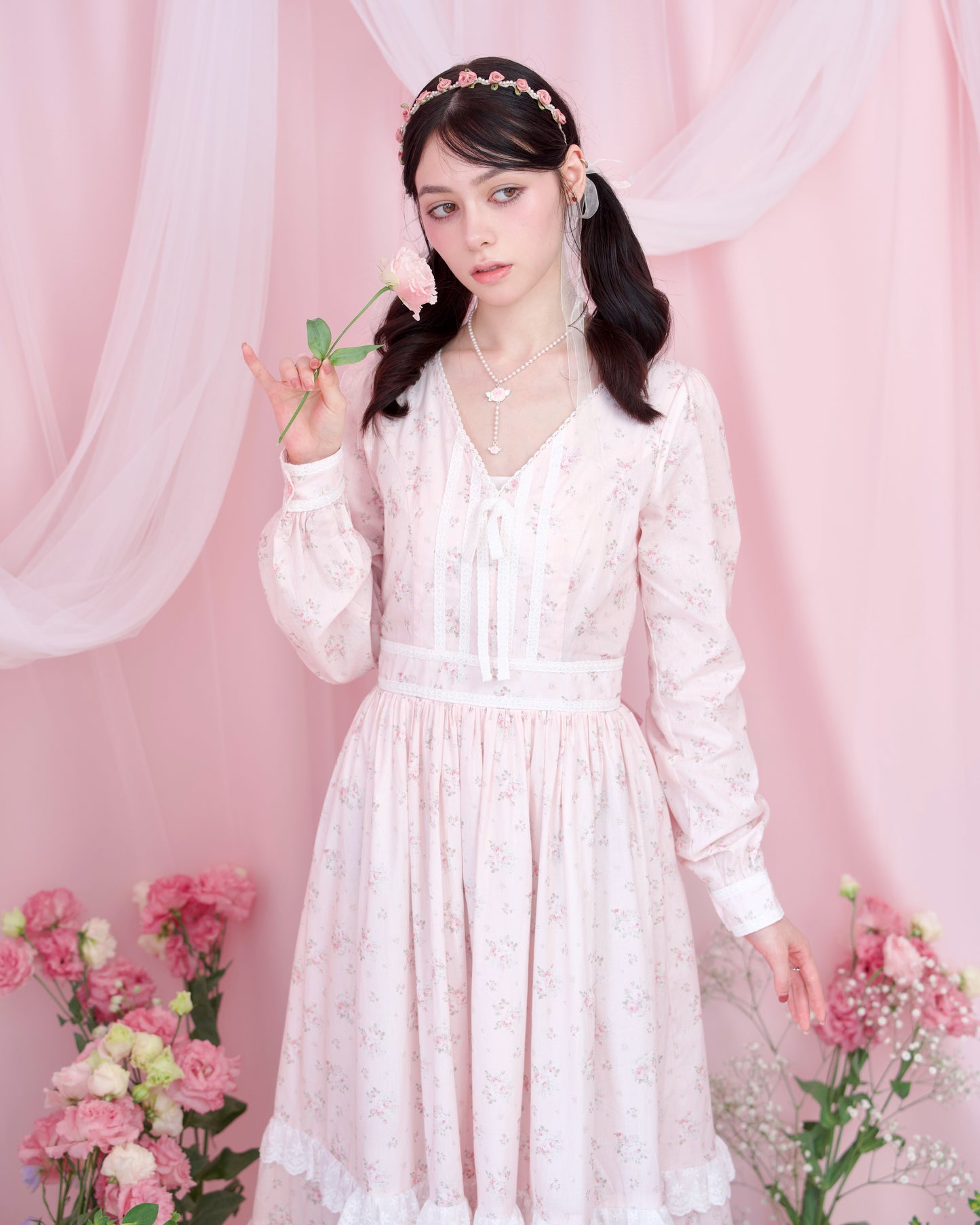 Vintage Lace Dreams Dress - Pink // PREORDER