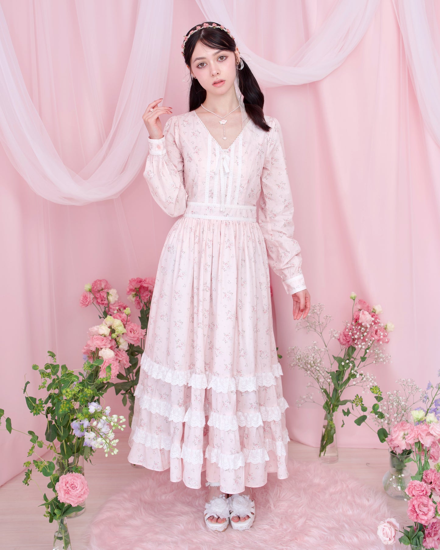 Vintage Lace Dreams Dress - Pink // PREORDER