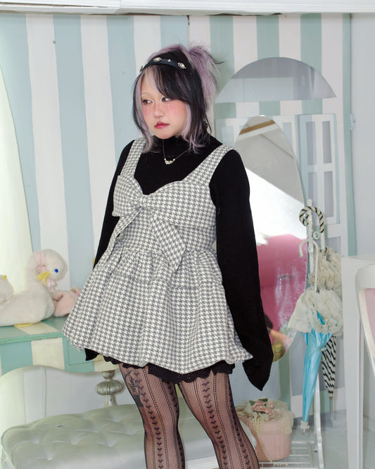Chérie Ribbon Dress Grey // PREORDER
