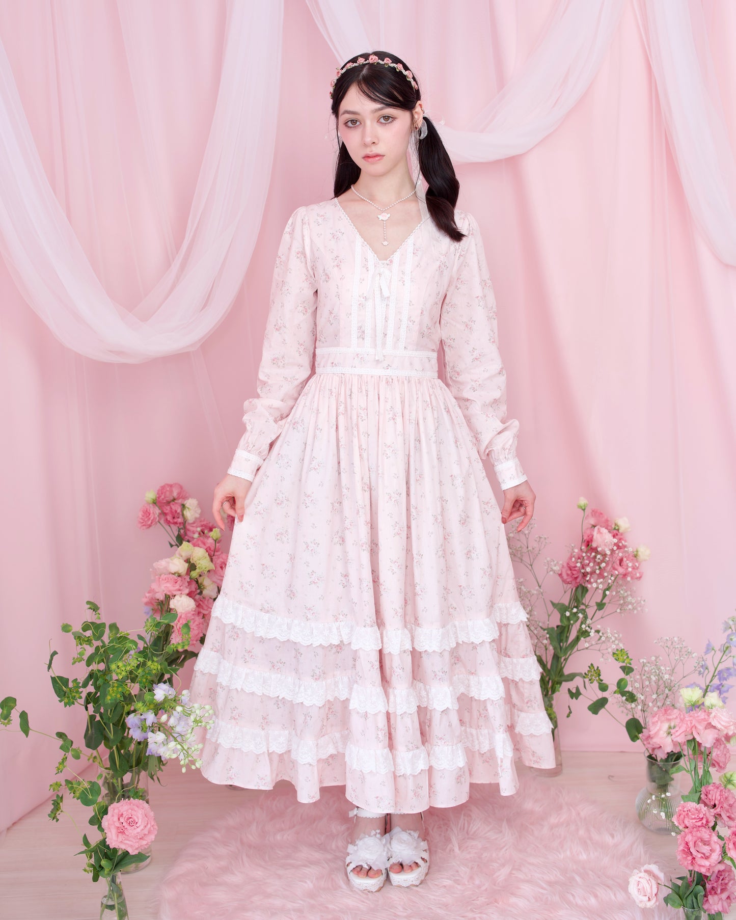 Vintage Lace Dreams Dress - Pink // PREORDER