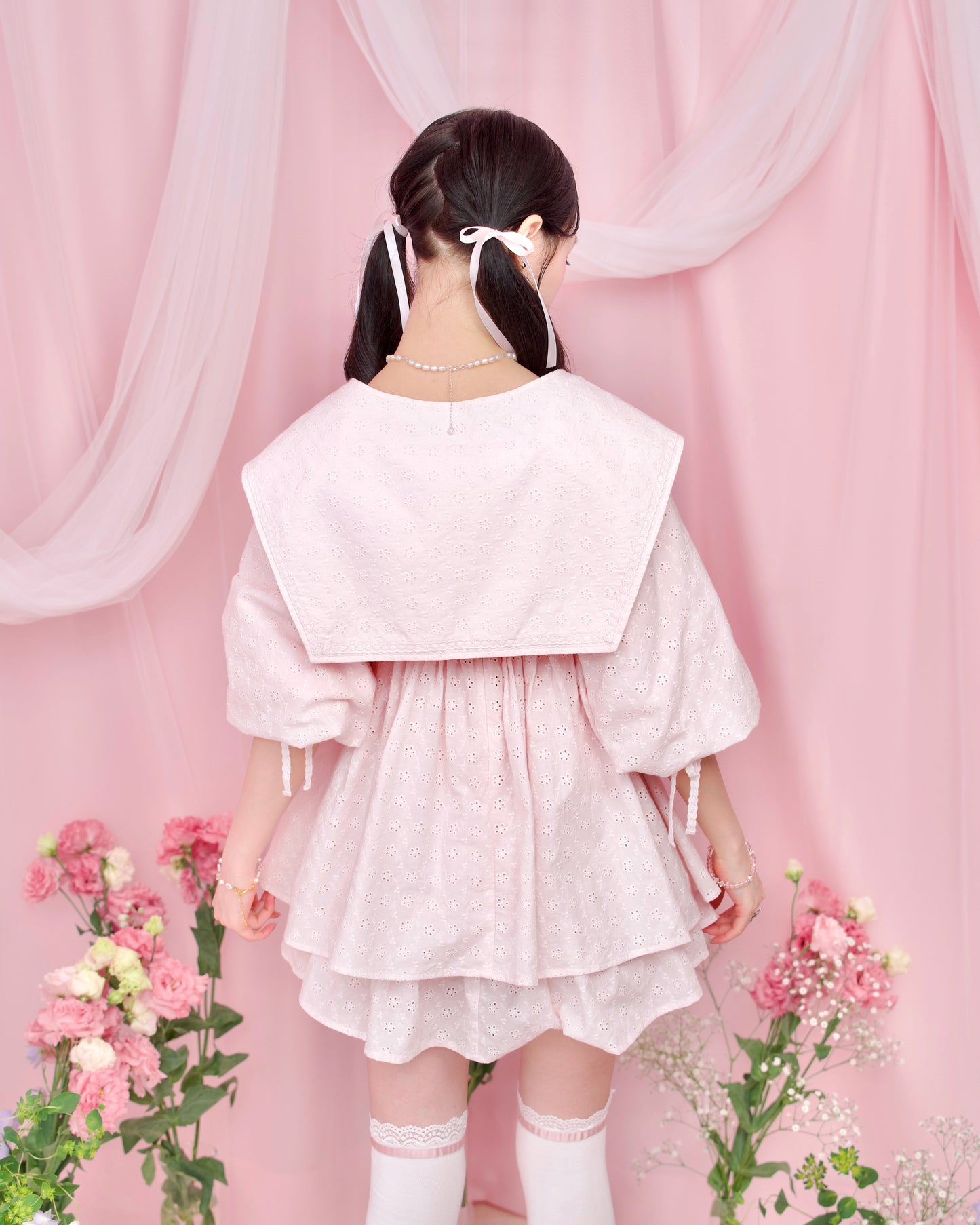 Sweet Sailor Cotton Dress - Pink // PREORDER