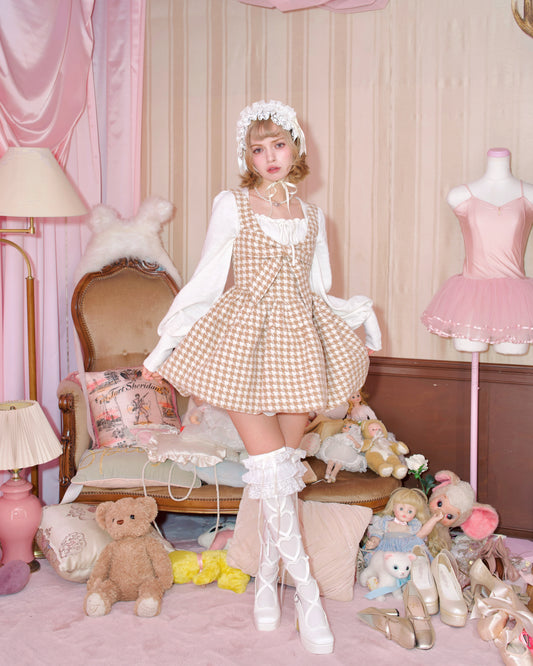 Chérie Ribbon Dress Brown // PREORDER