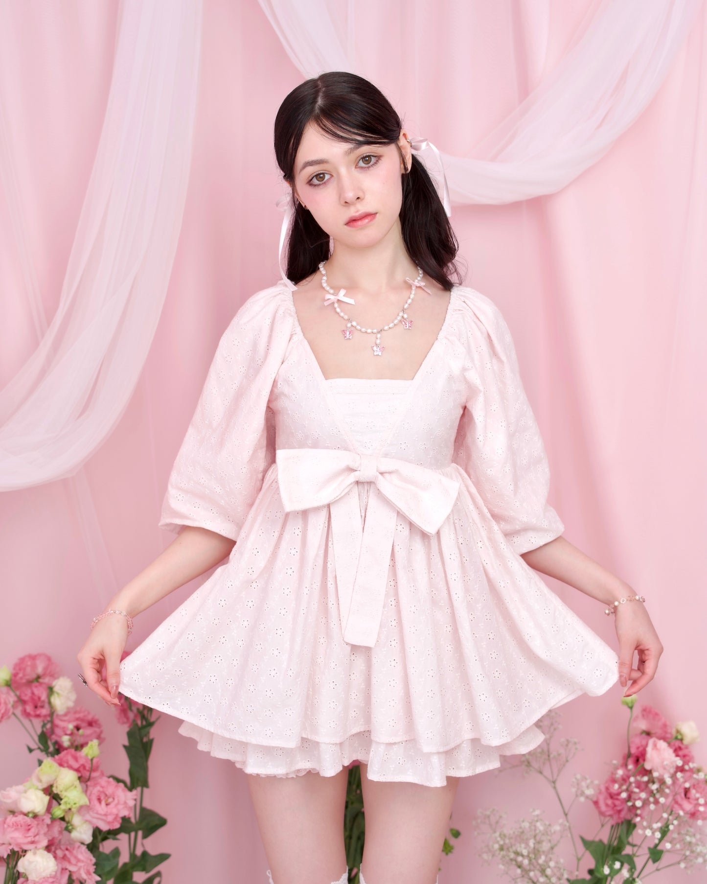 Sweet Sailor Cotton Dress - Pink // PREORDER