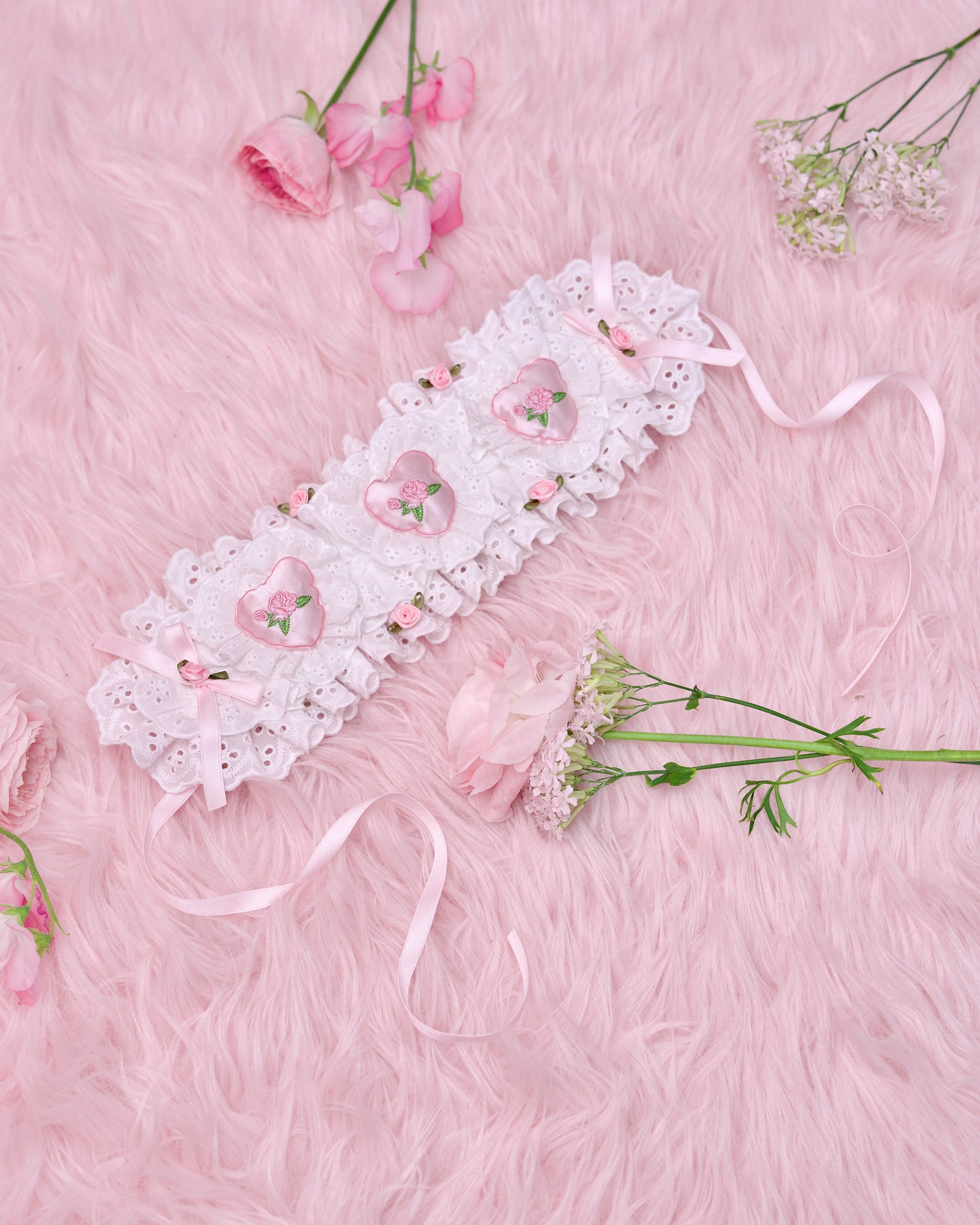 Heartbeat Rose Headdress - Pink