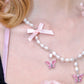 Tied in Pearls Butterfly Necklace - Pink