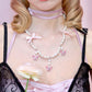 Tied in Pearls Butterfly Necklace - Pink