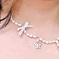 Tied in Pearls Butterfly Necklace - White