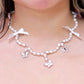 Tied in Pearls Butterfly Necklace - White