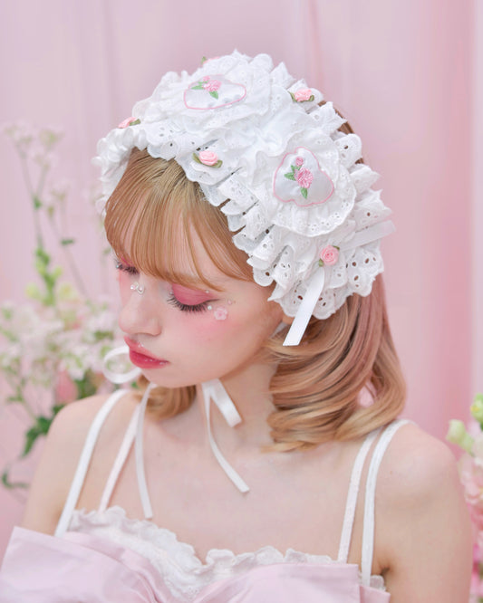 Heartbeat Rose Headdress - White