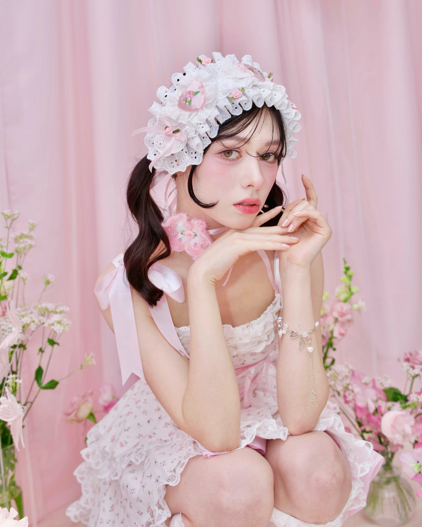 Heartbeat Rose Headdress - Pink