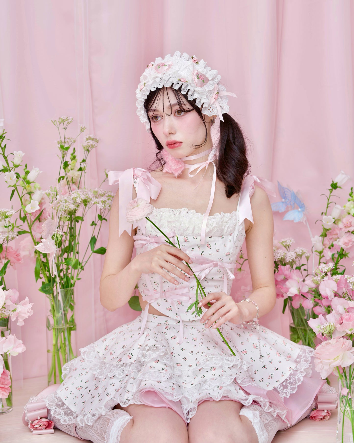 Heartbeat Rose Headdress - Pink