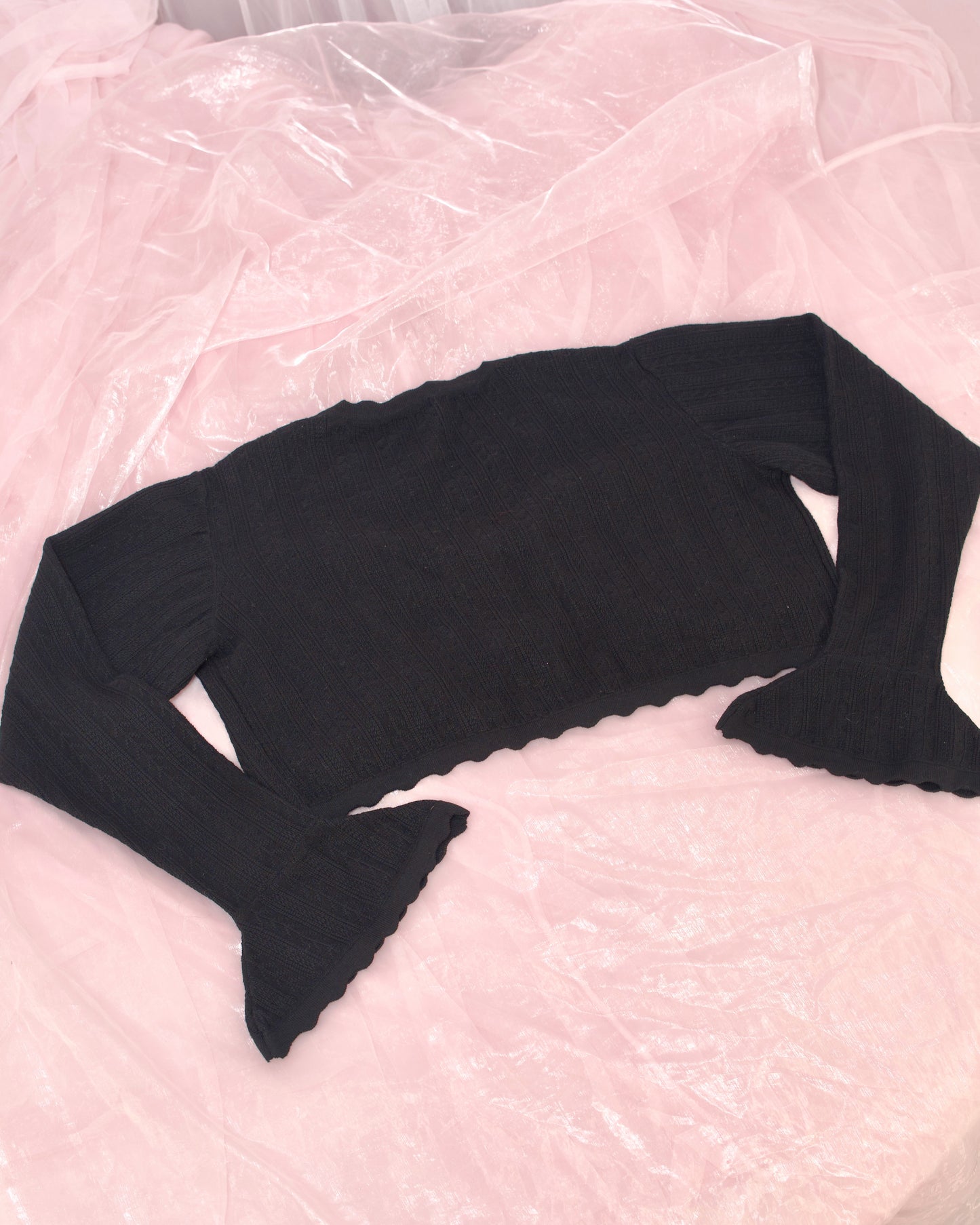 Rosalie Knit Cotton Bolero Cardigan Black PREORDER