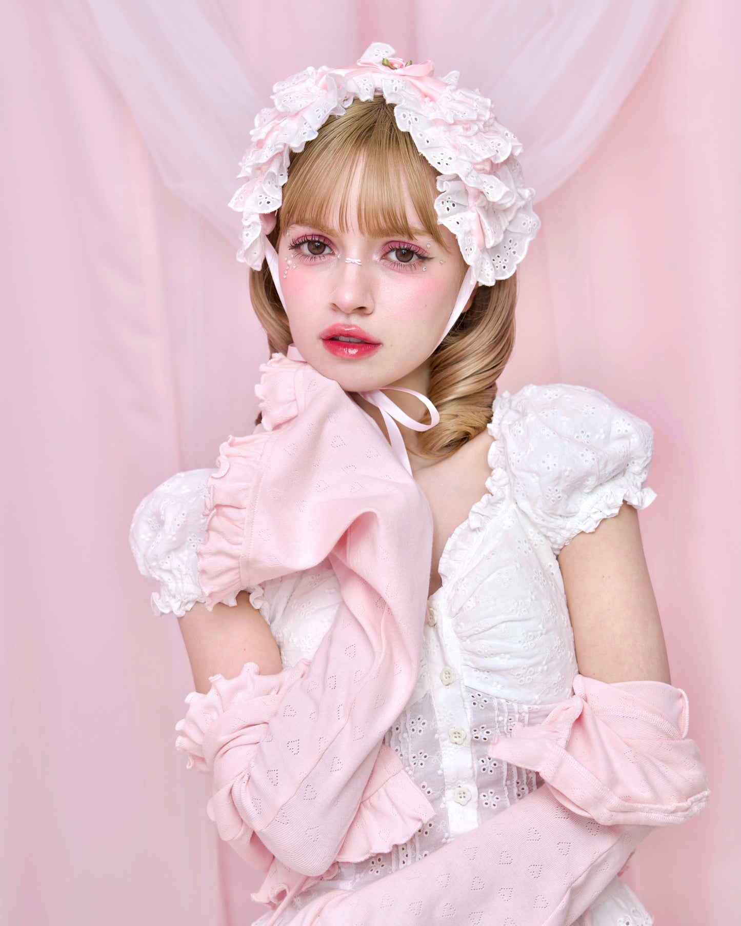 Blushing Petal Puff Headdress - Pink // PREORDER