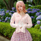 Rosalie Knit Cotton Bolero Cardigan Pink PREORDER