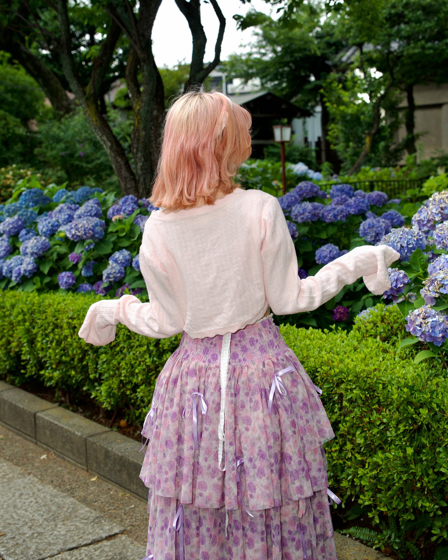 Rosalie Knit Cotton Bolero Cardigan Pink PREORDER