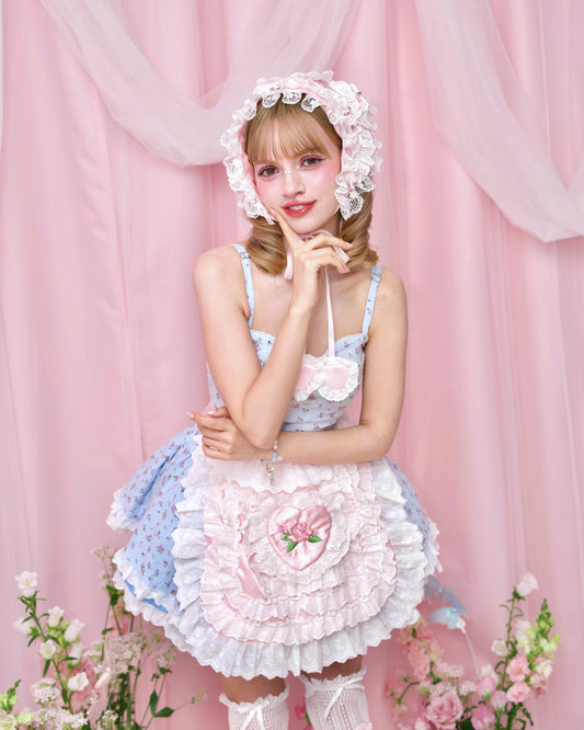 Cottage Frill Apron - Pink