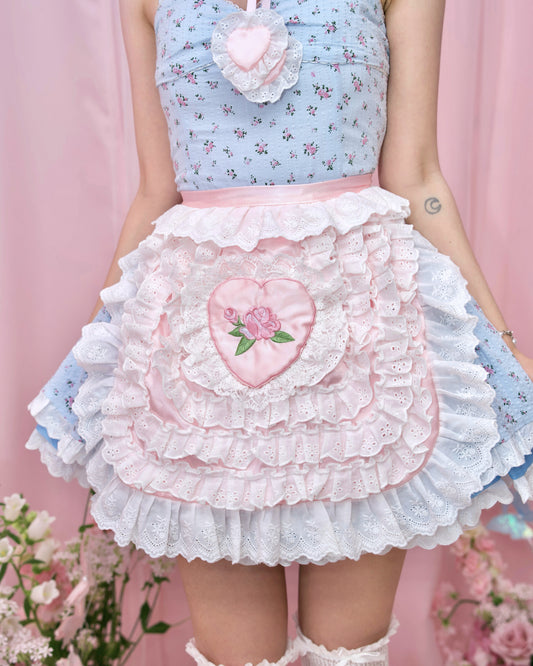 Cottage Frill Apron - Pink