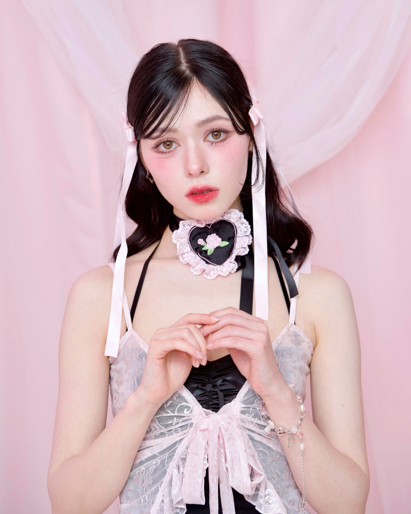 Sweetheart Rose Choker - Black