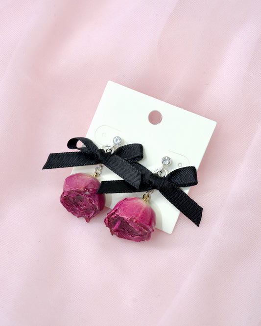Rosebud Secret Garden Earrings - Midnight // PREORDER