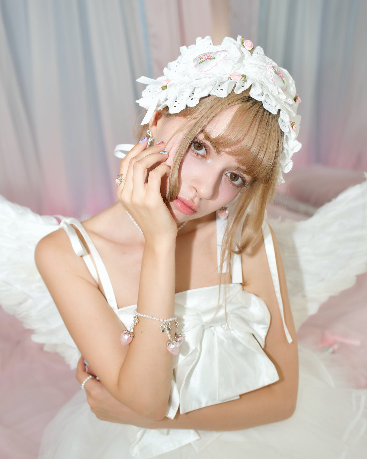 ストロベリーキス パールブレスレット - ピンク // 予約注文