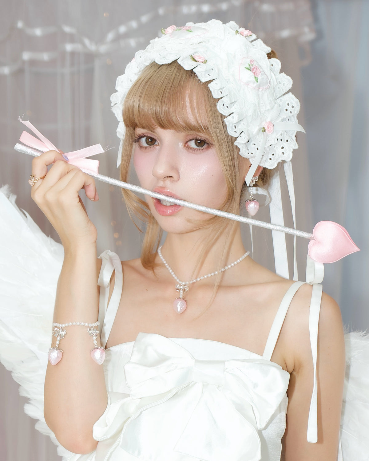 Strawberry Kiss Pearl Necklace - Pink // PREORDER