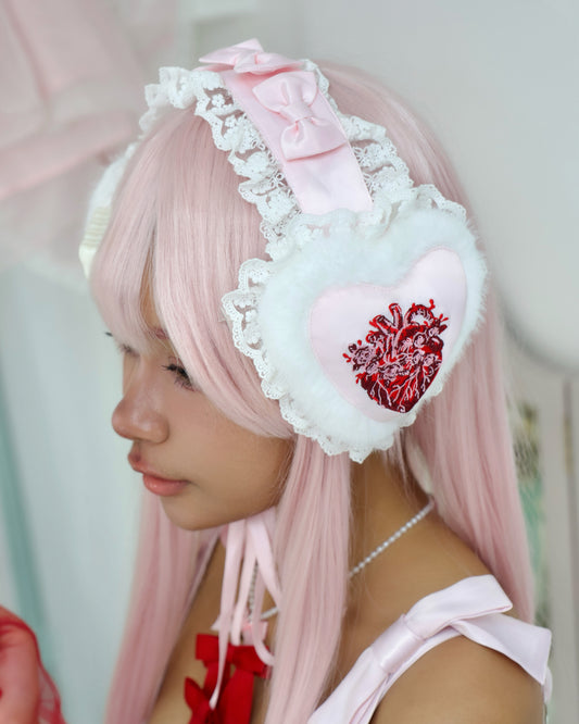 Anatomical Heart Ear Muffs - Pink // PREORDER