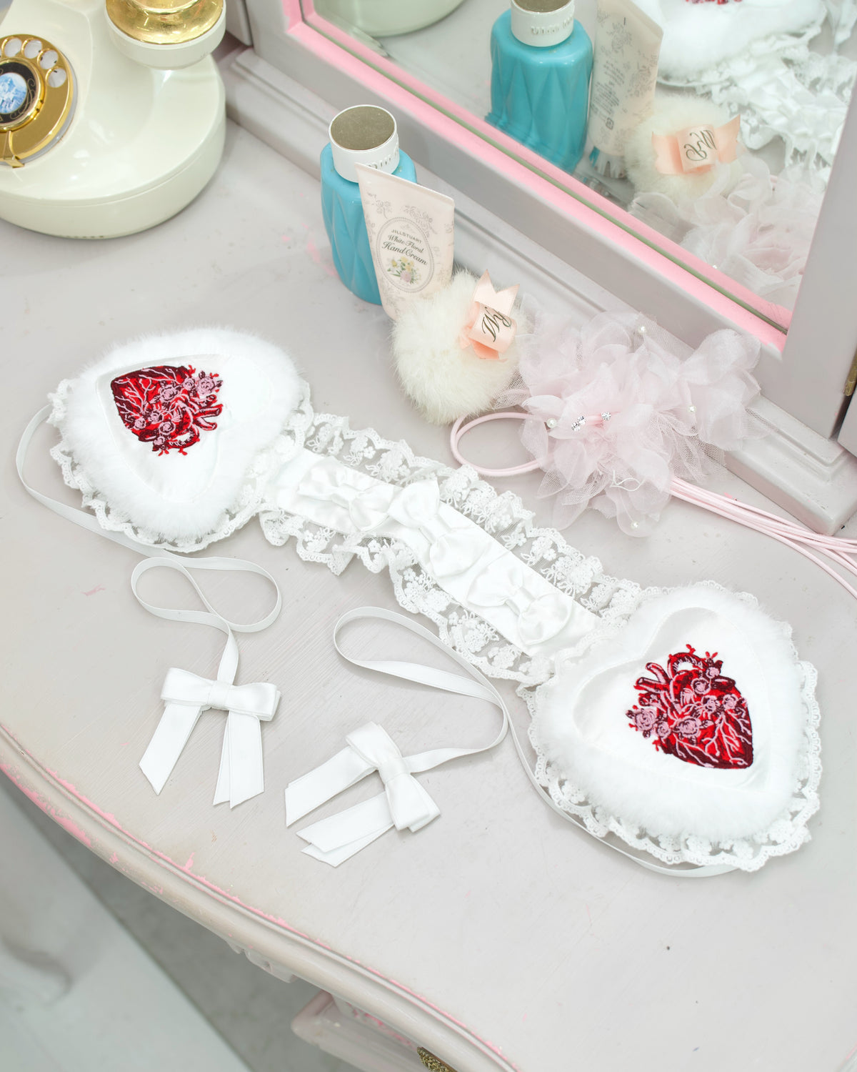 Anatomical Heart Ear Muffs - White // PREORDER