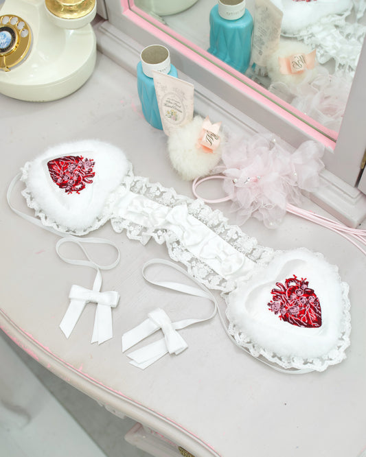 Anatomical Heart Ear Muffs - White // PREORDER
