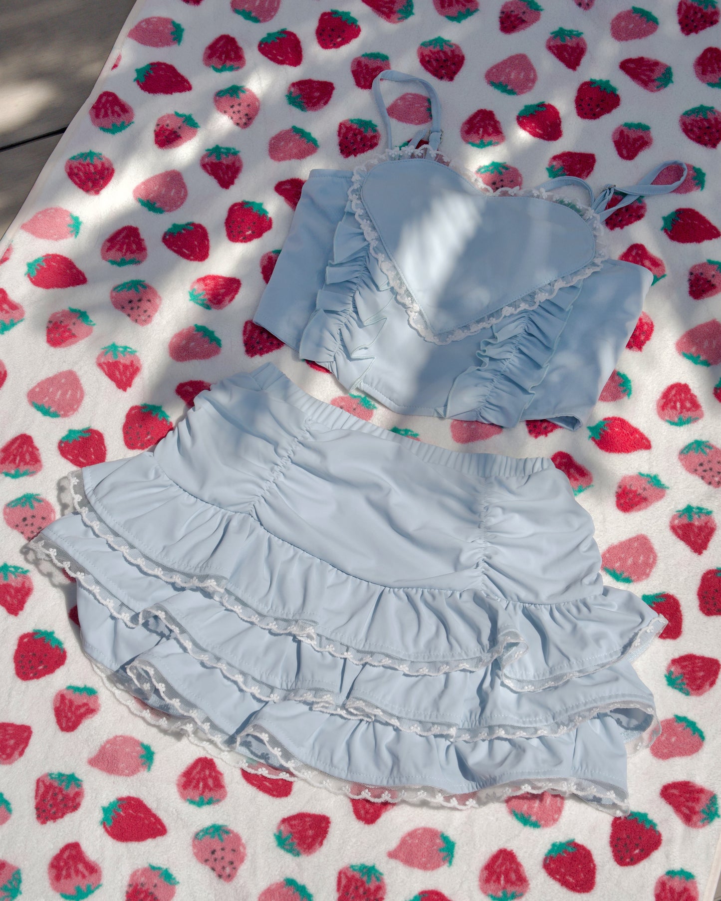 Candy Heart Two Piece Swimsuit Blue TOP PREORDER