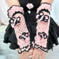 Butterfly Hand Crochet Arm Warmers - Black