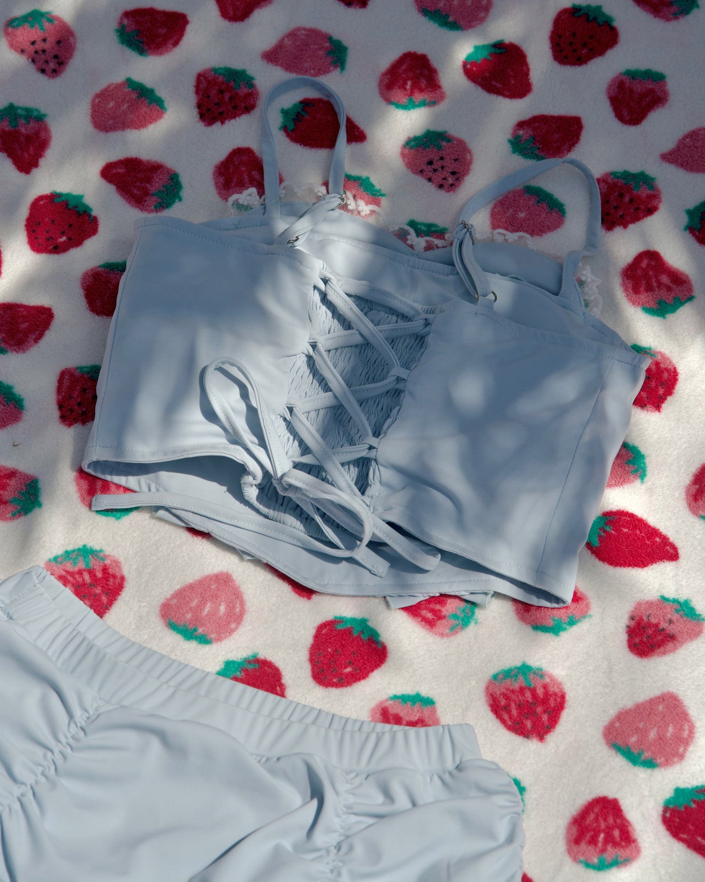 Candy Heart Two Piece Swimsuit Blue TOP PREORDER