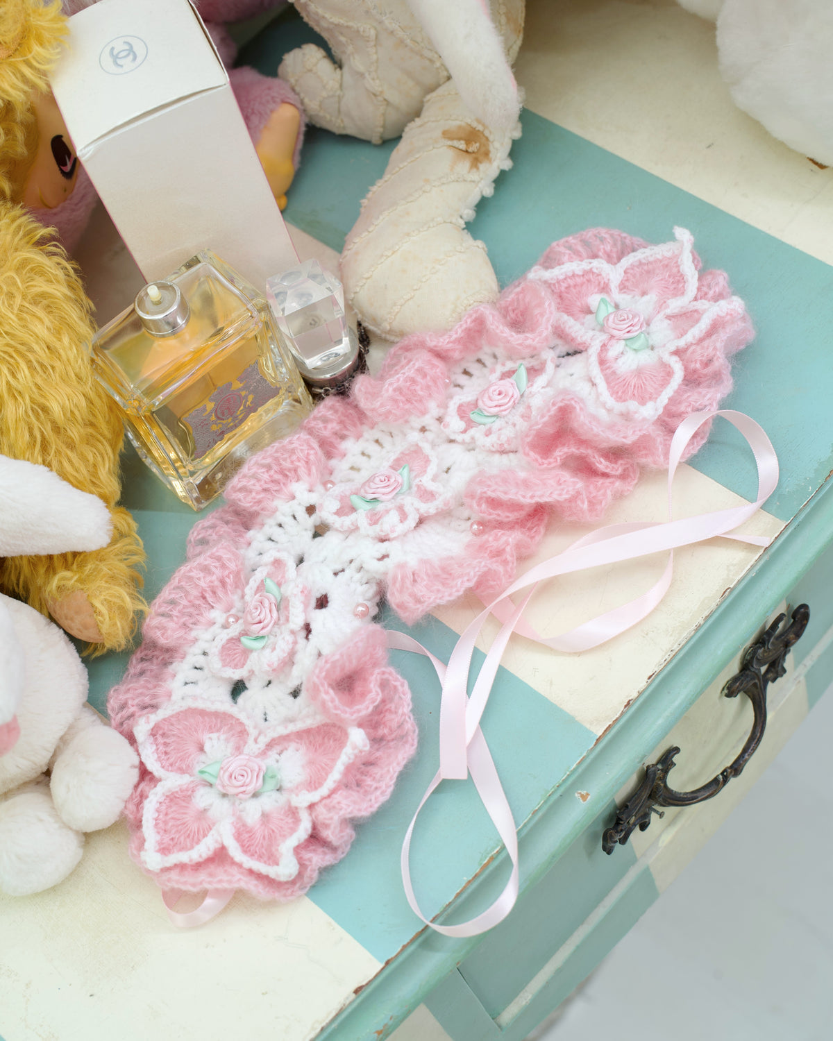 Butterfly Frill Hand Crochet Headdress - Pink
