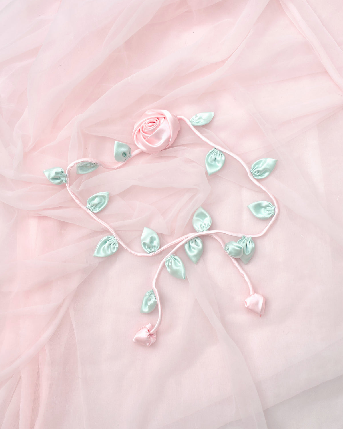 Rose Vine Necklace - Pink