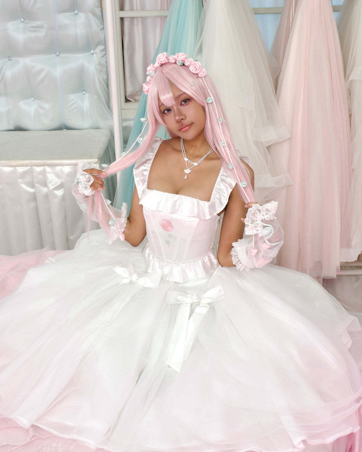 Sweet Rose Princess Skirt - White // PREORDER