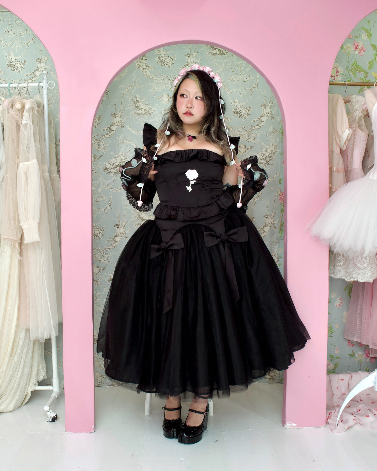 Sweet Rose Princess Skirt - Black // PREORDER