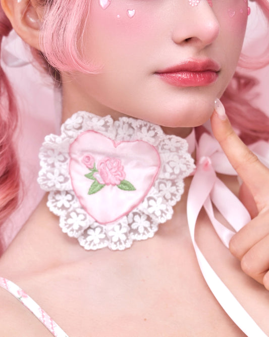 Sweetheart Rose Choker - Pink