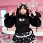 Cupid's Charm Heart Cutout Cotton Blouse - Black // PREORDER