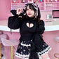 Cupid's Charm Heart Cutout Cotton Blouse - Black // PREORDER