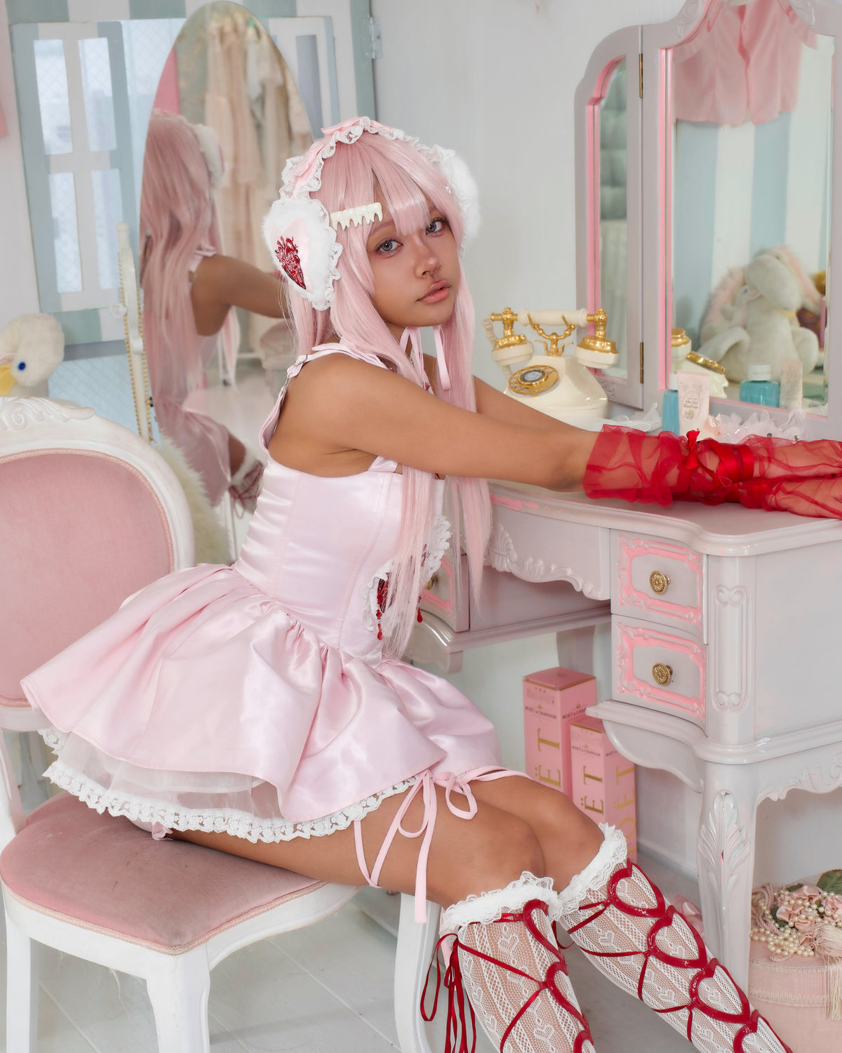 Anatomical Heart Corset Dress - Pink // PREORDER