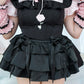 Little Layered Satin Skirt - Black // PREORDER