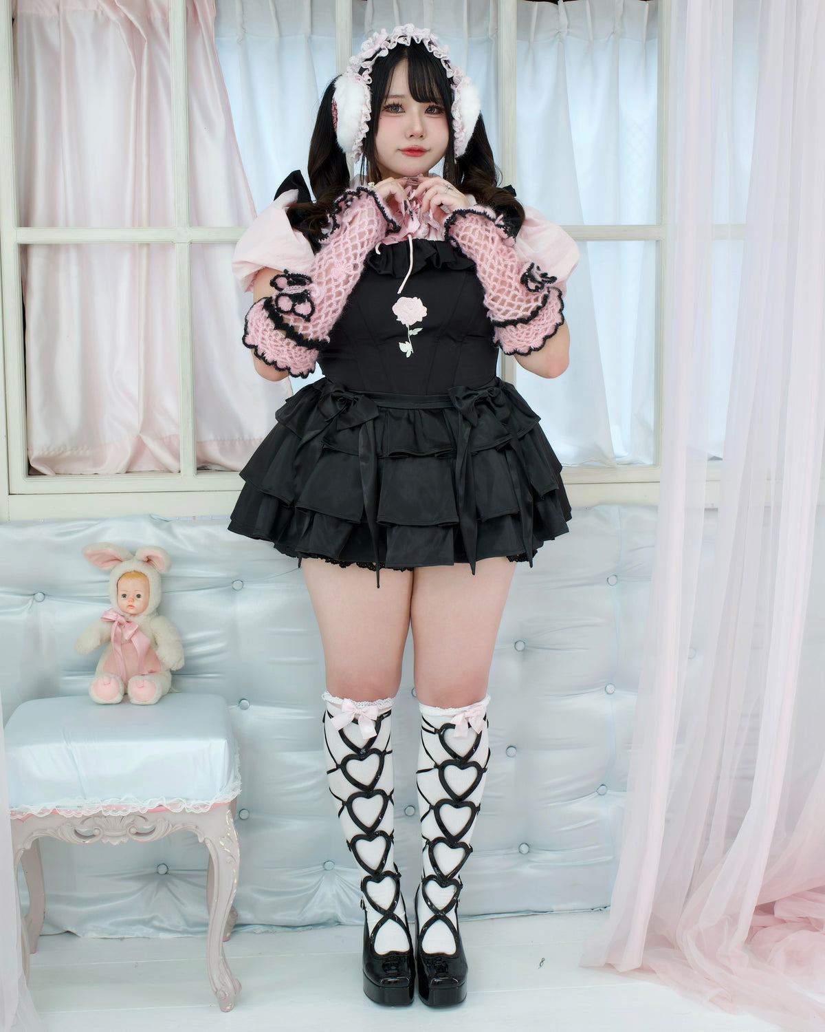 Little Layered Satin Skirt - Black // PREORDER