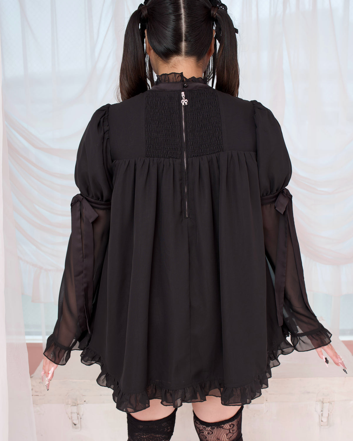 Heart Locked Babydoll Dress - Black // PREORDER