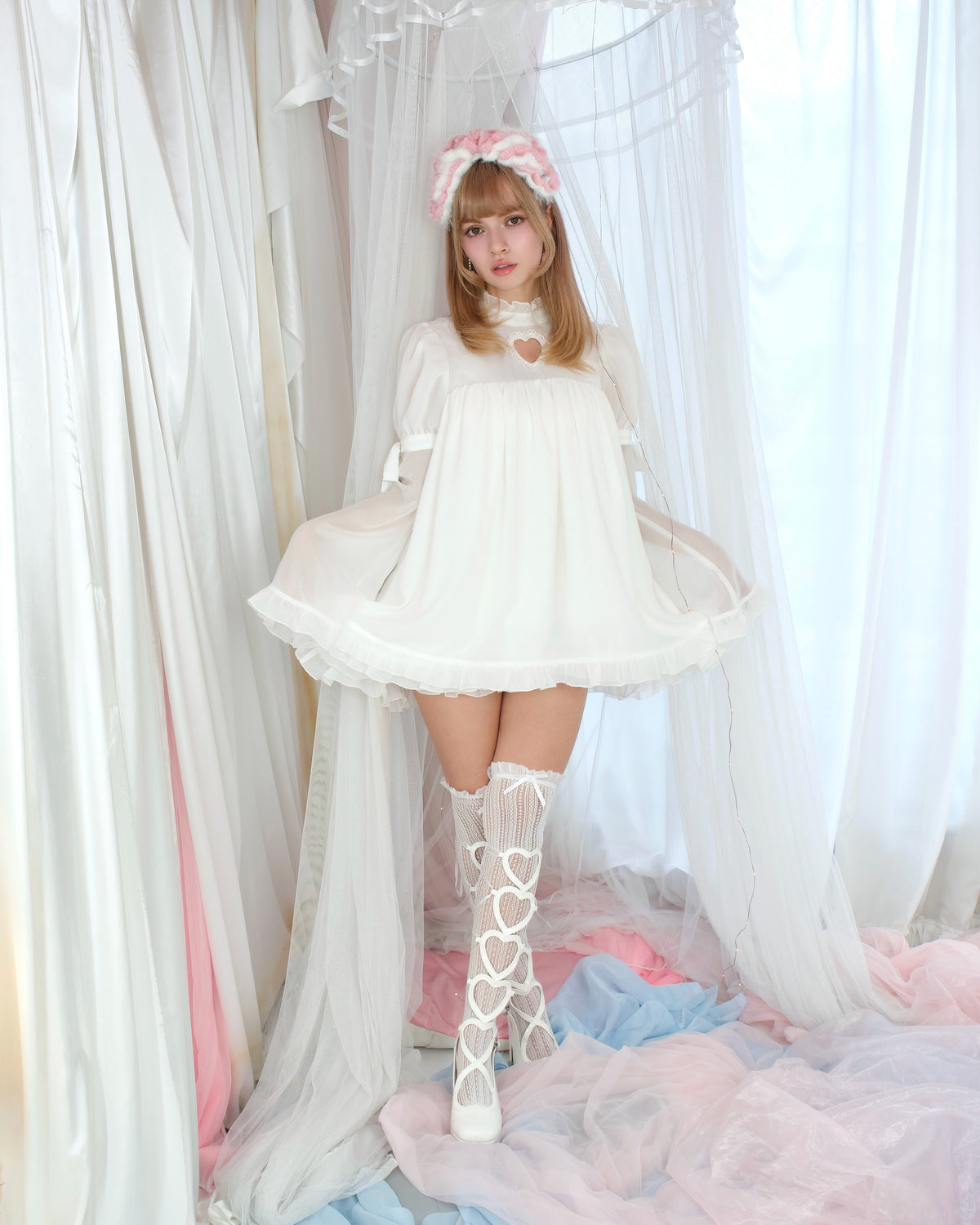 Heart Locked Babydoll Dress - White // PREORDER