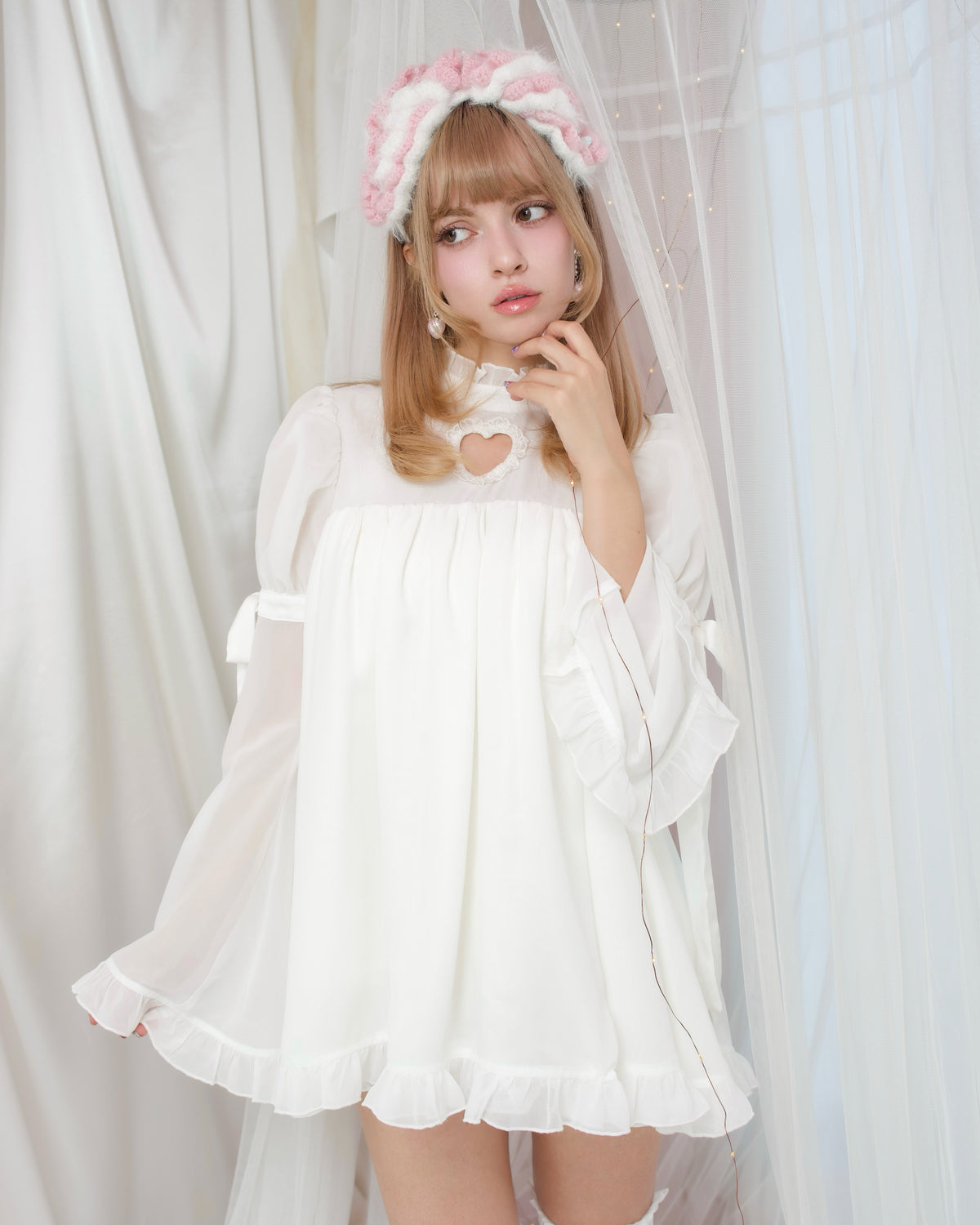 Heart Locked Babydoll Dress - White // PREORDER