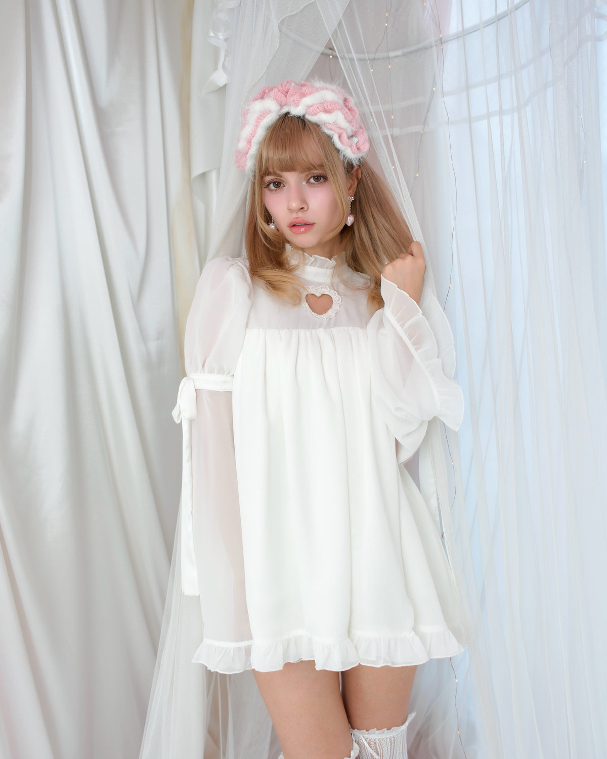 Heart Locked Babydoll Dress - White // PREORDER
