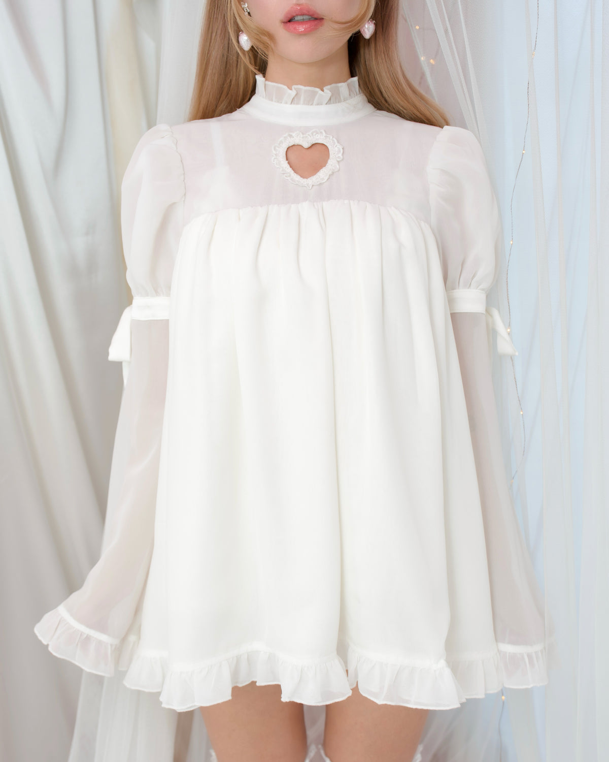 Heart Locked Babydoll Dress - White // PREORDER