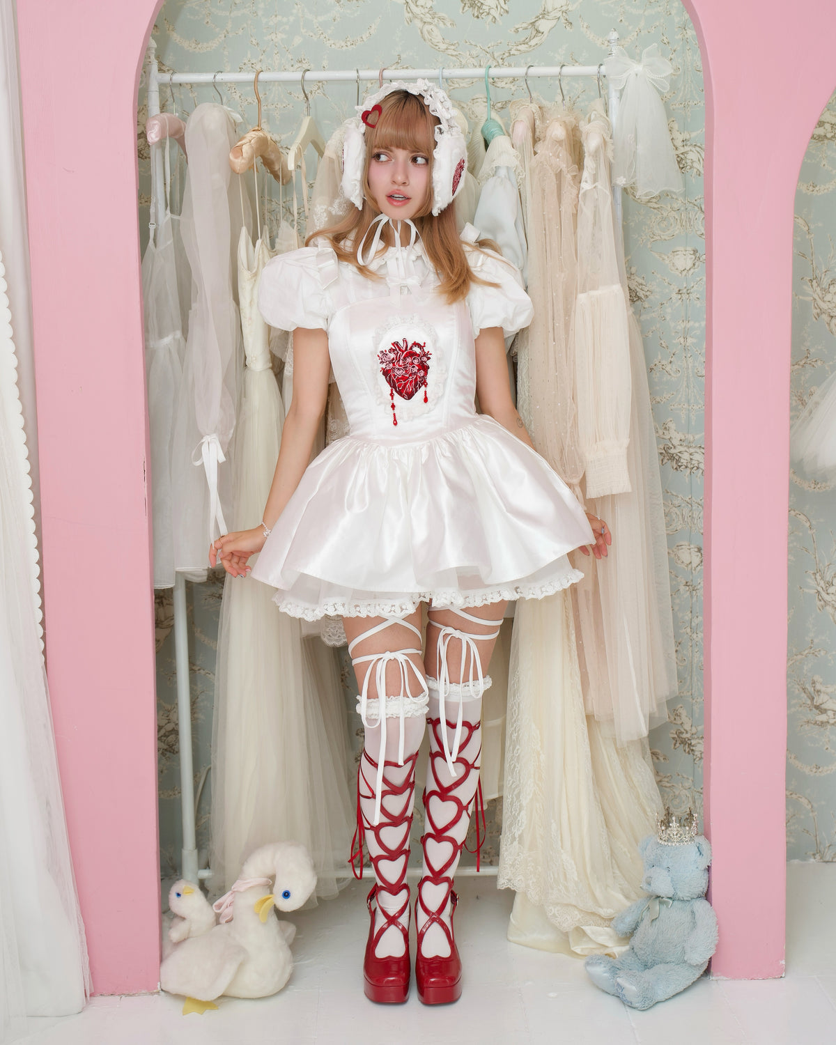 Anatomical Heart Corset Dress - White // PREORDER