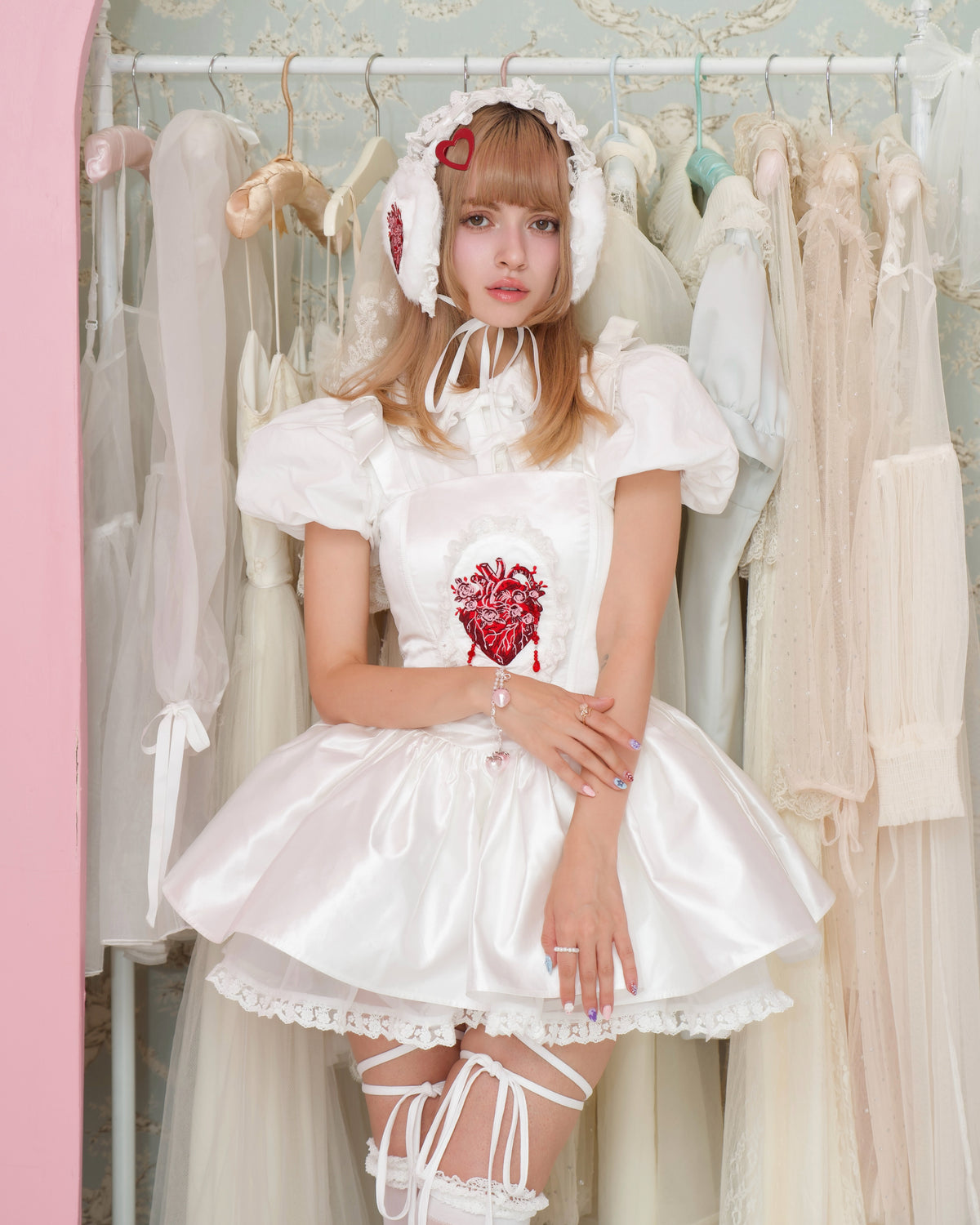 Anatomical Heart Corset Dress - White // PREORDER